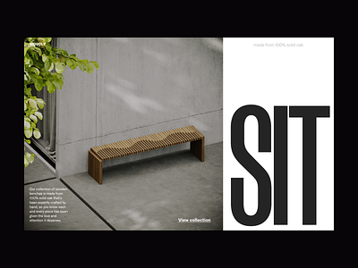 Bench - collection design furniture header minimal shop typography ui ux web