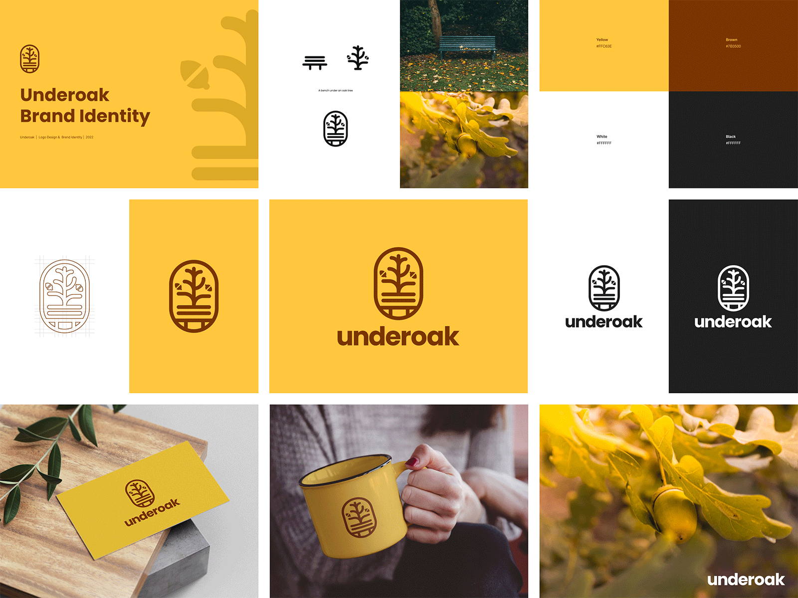 Underoak Case Study animation brand identity brandidentity branding branding work brown bug company gif logo logo designer logomark logotype mark oak symbol technology tree underoak yellow