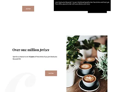 Starbucks landing page clean graphic design landingpage minimal starbucks ui webdesign website