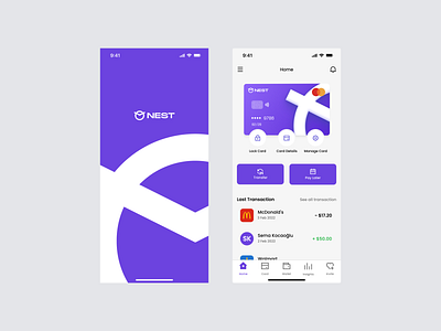 Nest Payment System app bank card credit card design finance ui