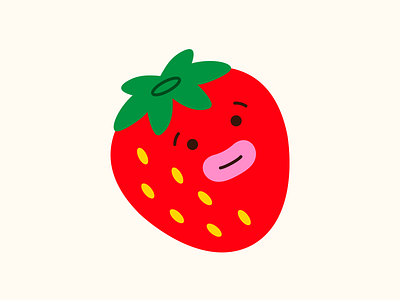 Fruit Sticker Pt. V branding cute design face fruit fruits graphic design icon illustration leaf logo nature packaging plant print seeds smile sticker stickers strawberry