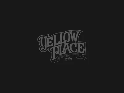 Yellow Place Custom Motorcycles branding club custom handwritten logo motorcycle typography