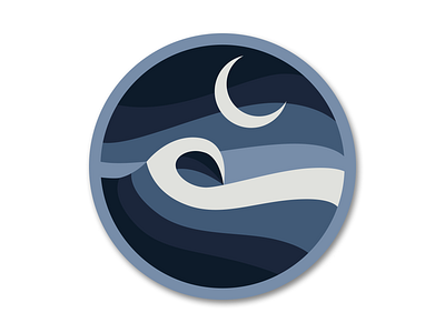 Ocean at Night badge branding design graphic design illustration logo vector