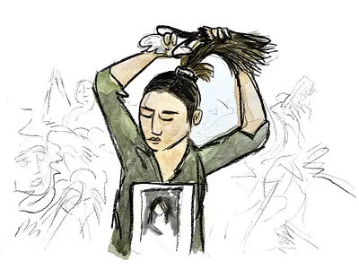 Solidarity with the People of Iran freedom humanrights illustration iran iranian iranprotests mahsaamini persian protest art watercolor watercolorillustration womenlifefreedom worldnews
