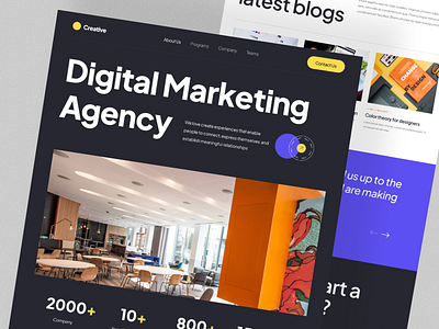 Digital Marketing Agency Website agency agency landing page agency web design design agency digital agency landing page marketing agency minimal ui ux web design website