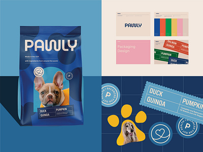 Pet Food Packaging Design & Visual Identity animals branding cat cute dog dog food food label design logo minimal packaging packaging design pet pet care pet food pets puppy