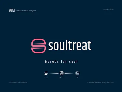 Soultreat modern minimalist restaurant logo, S letter logo 2022 logo trend 99 design logo brand identity design branding burger cafe creative logo delicious delivery foodchain foodlover graphic design healthy instafood letter s logo logo design minimal logo restaurant logo design timeless logo visual identity