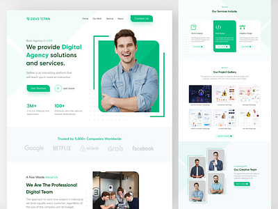 Devs Titan - Digital Agency Landing Page 3d agency design designstudio digital agency digitaldesign figma home page design landing page marketing motion graphics productdesign ui user experience user interface ux uxdesign web application web design webdevelopment