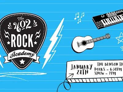 402 ROCK ACADEMY FB COVER branding design graphic design illustration logo