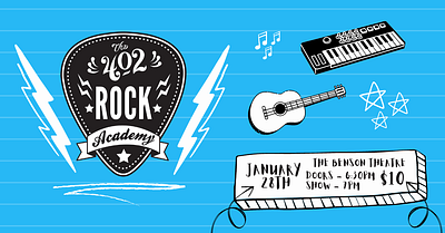 402 ROCK ACADEMY FB COVER branding design graphic design illustration logo