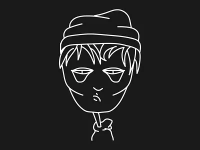 Monoline Character 9 art character creative creative design design digital drawing face graphic design grunge illustration monoline vector