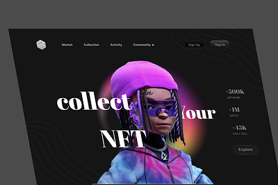 NFT marketplace landing concept colorful concept design landing landingpage nft ui uiux ux webdesign