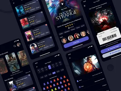 A Cinema Booking Application 3d app design ui