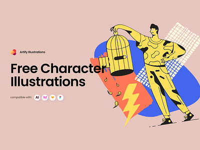 Free Character Illustrations abstract character colorful download free freebie illustration svg