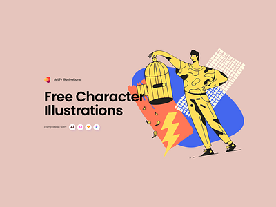 Free Character Illustrations abstract character colorful download free freebie illustration svg