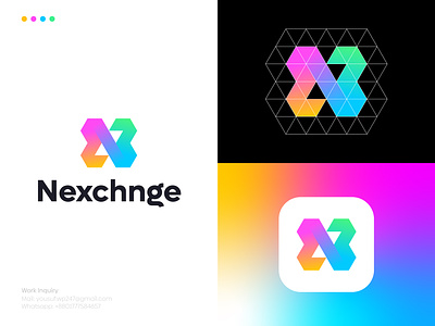 Crypto Currency Exchange Logo Concept | Colorful Monogram Design a b c d e f g h i j k l m n abstract logo brand identity branding colorful design exchange gradient logo letter logo logo logo design logotype modern logo monogram n logo negative space nx monogram o p q r s t u v w x y z startup trading