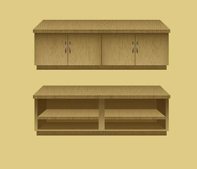 Wooden dresser design furniture graphic design illustration vector