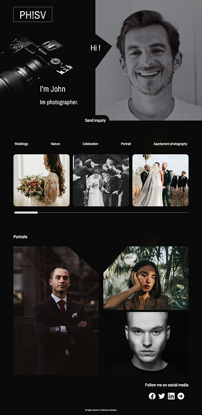 Landing Page - photographer app branding design graphic design illustration logo typography ui ux vector