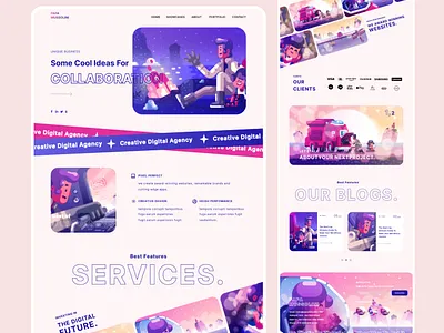 Agency Landing Page. agency company creative agency design digital agency digital marketing hero homepage illustration landing page portfolio studio ui ux web design website