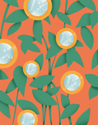 Sustainability is profitable coin editorial euro flower graphic green illustration minimal money orange plant profit reality sustainability