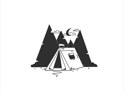 Inktober 28 - Camping camp camping design forest illustration inktober tent