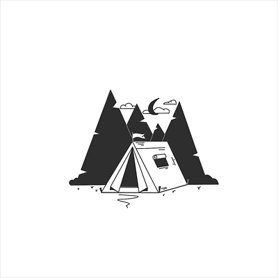 Inktober 28 - Camping camp camping design forest illustration inktober tent