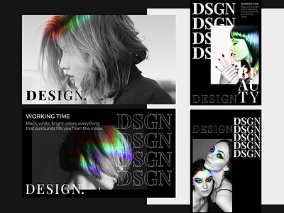 Dsgn. beauty branding character design concept design graphic design hair makeup ui web wellness