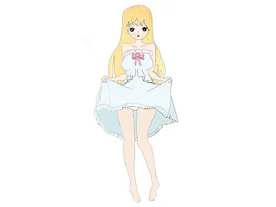 Cute manga character anime character design cute design digital illustration flat france girl graphic design illustration manga panties princess vector