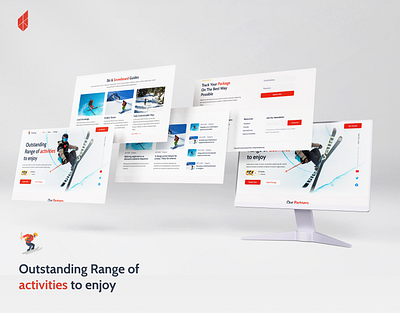 Skiing Sports Website Design | UIUX Design | Figma app design clean ui design figma illustration skiing ui uiux