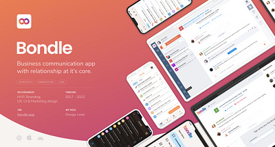 Bondle – Business communication app app branding design logo minimalism ui ux