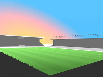 El Plantío football illustration soccer stadium sunrise