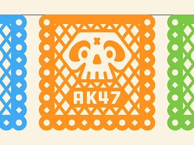 Papel picado calavera craneo day of the dead dia de muertos papel picado skull