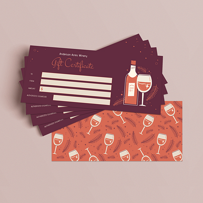 Holiday Wine Gift Certificate gift certificate holiday illustration retro wine