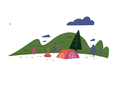 Camping Adventures after effects animation camping comic editorial illustration fun illustrations gif illustration humor illustration love illustrations outdoor illustration outdoors simple spot illustration storytelling summer illustrations