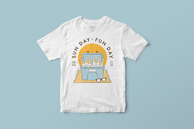 Sunset & Co. T-Shirt beers cooler illustration t shirt