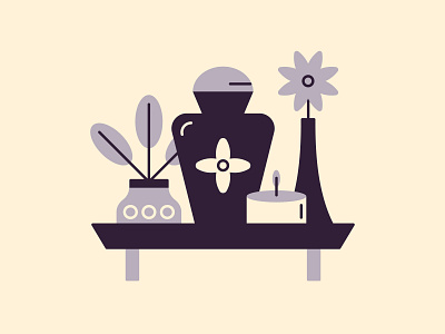 Urn No. 1 candle digital illustration flower illustration urn vase