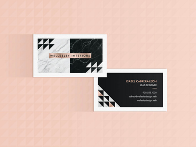 Geometric Marble Business Card / Brand Identity black and white border branding business card foil geometric marble