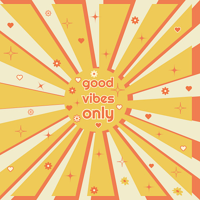 retro postcard only good vibes positive