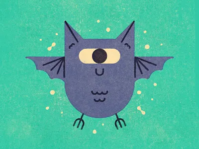 Cyclops bat cute cyclops digital illustration halloween illustration monster owl