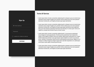 Daily UI :: 089 - Terms of Service design ui ux
