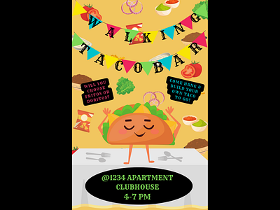 Walking Taco Bar Event Flyer design digital marketing flyer graphic design marketing template