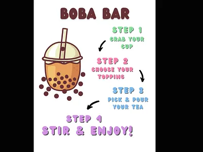 Boba Bar Self-Serve Signage design graphic graphic design marketing sign design signage template