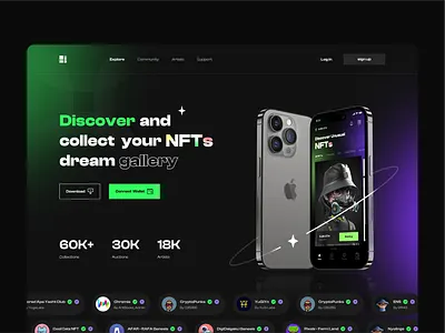 NFT Marketplace Website banking coin cryptoart design ethereum futuristic nft nft website token ui ux web web 3 webdesign website