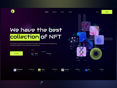 NFT - Web design binance bitcoin blockchain crypto crypto currency crypto exchange crypto trading cryptocurrency exchange fintech home page landing page modernstyle nft nft website trading wallet web design website website design