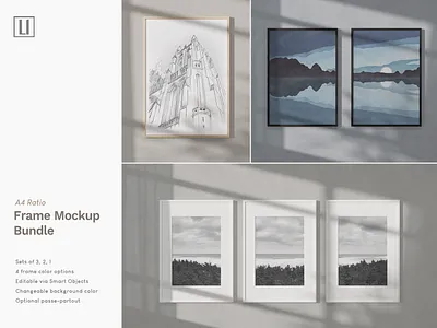 A4 Frame Mockup Bundle artdesign artwork branding design editable frame mockup frame mockups mockup mockup bundle mockups photoshop template