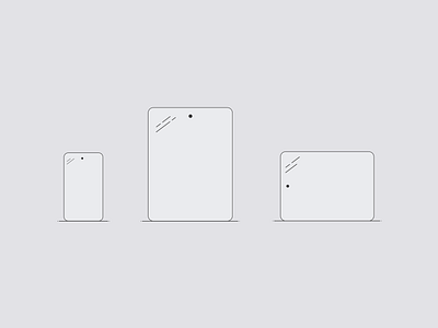 Flat Device Icons concept design devices figma filled outline grey icons illustration ipad iphone line icons mauve minimal simple vector