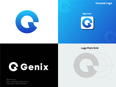 Genix Logo concept app application branding business company creative logo design design graphic design icon image search letter g logo logo design logo mark symbol icon mark modern monogram service tech technology vector