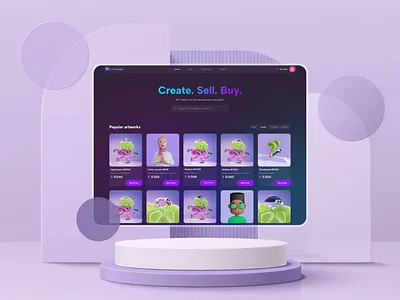 NFT Marketplace — 3D Character Design 3d 3d animation 3d character animation motion nft nft art nft marketplace ui ui design web app web design