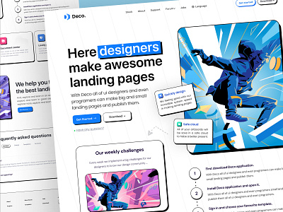 New style landing page blue branding brutalism creative figma global home page illustration landing page minimal mobile neubrutalism new style product design trend user interface ux vector web web design