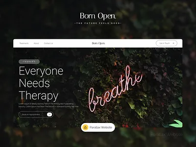 Born Open Therapy | Parallax Website animation branding design effect graphic design health home illustration landing logo medicine minimal motion graphics page parallax simple therapy ui ux vector